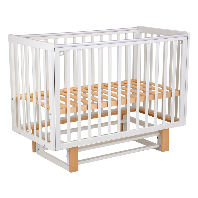 Кроватка с маятниковым механизмом Polini kids Simple 341 белый-натуральный