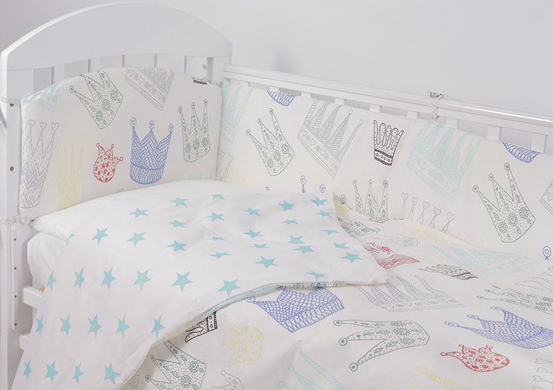 Комплект детского постельного белья Топотушки Фантазия Короны бирюза 6 предметов