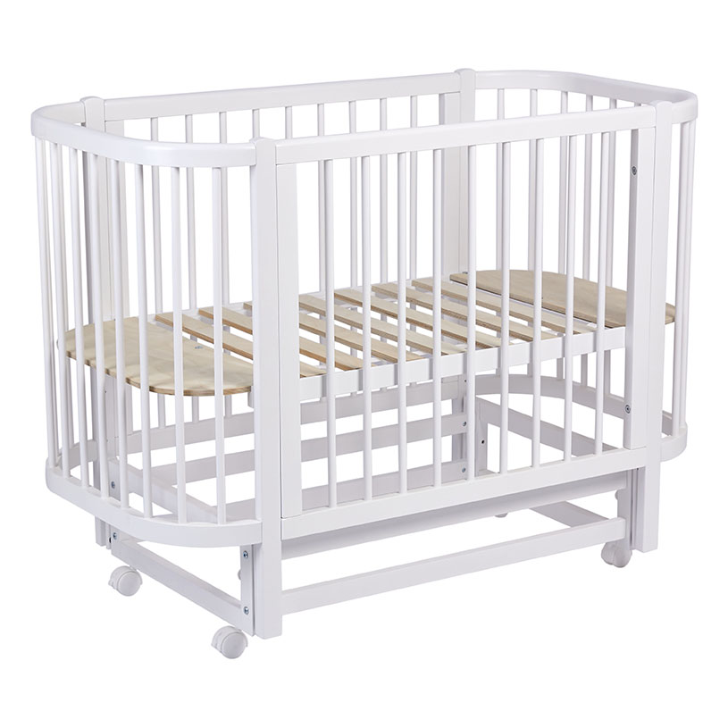 Кроватка с маятниковым механизмом Polini kids Simple 350 белый