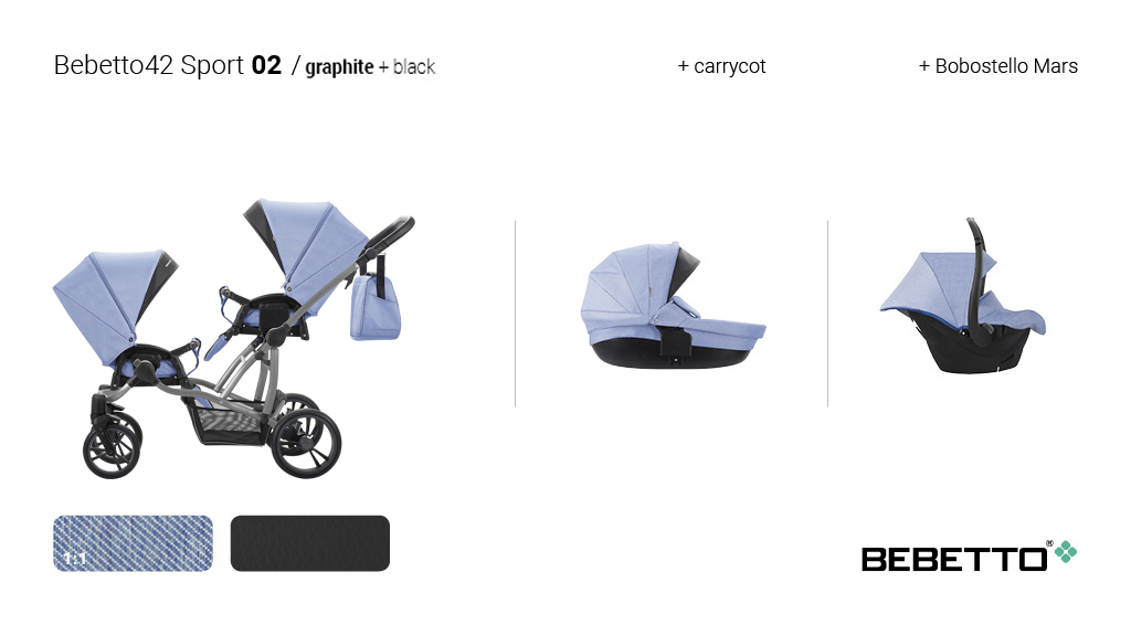 Детская прогулочная коляска для двойни Bebetto42 Sport Comfort
