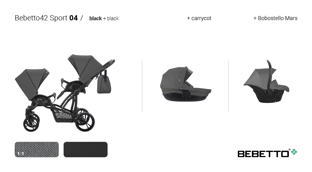 Детская прогулочная коляска для двойни Bebetto42 Sport Comfort