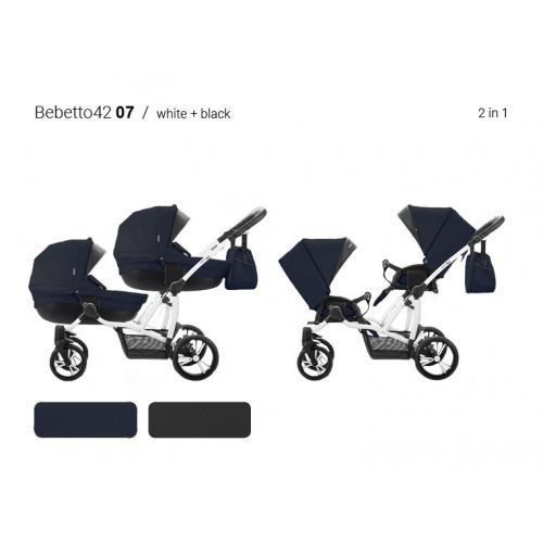 Детская модульная коляска для двойни Bebetto 42 comfort 2 в 1